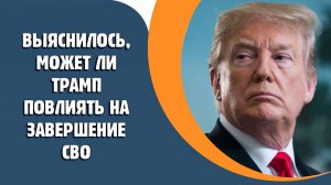 Выяснилось, может ли Трамп повлиять на завершение СВО