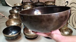 Кованая поющая чаша Buddha antique ( 26 см, нота Ля#, 116 Гц) / Singing Bowl / shamanic.moscow