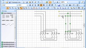 Электрическая схема силовых цепей в Visio