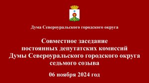 Совместное заседание постоянных депутатских комиссий Думы 06.11.2024