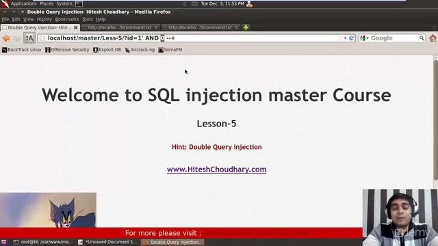 Lecture 17 - double query injection at challenge 5