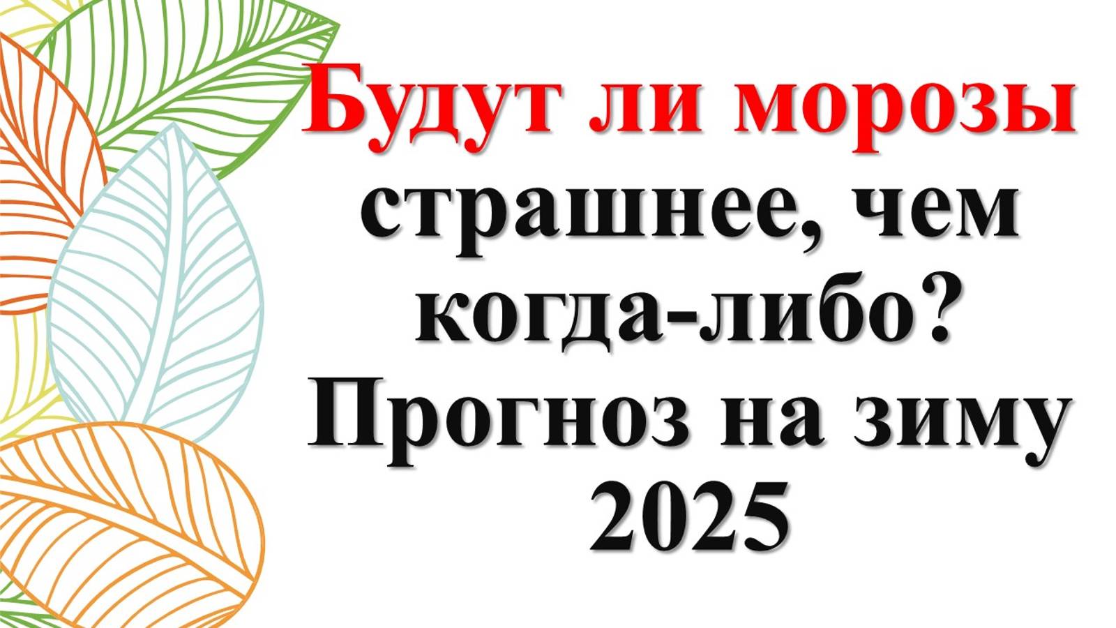 Предварительный прогноз на зиму 2025. Предварительный прогноз на зиму 2025