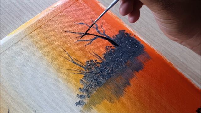 ЗАКАТ НАД ЛАГУНОЙ - Рисунки для детей и взрослых! Живопись акриловыми красками! Шаг за шагом!