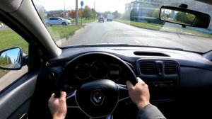 RENAULT LOGAN CITY CAR DRIVING