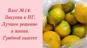 Влог №14. Закупка к НГ/ Лучшее решение в жизни/ Грибной паштет. 16-20 ноября 2023.