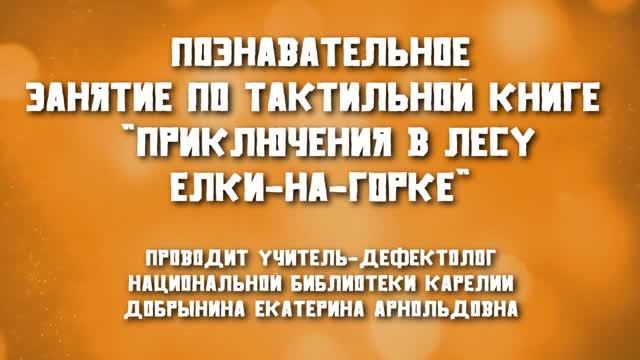 Познавательное занятие по тактильной книге Эгнера Турбьерна «Приключения в лесу Елки-на-Горке»