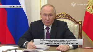 В. Путин поручил ввести единый стандарт знаний русского языка для мигрантов. Актуально. 07.11.2024