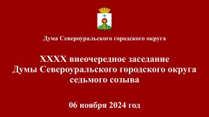 XXXX внеочередное заседание Думы 06.11.2024 год