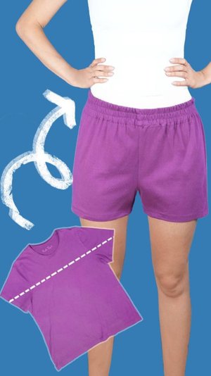 Как быстро и легко превратить футболку в стильные шорты!🧵✂️