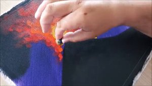 ВУЛКАН В ПРОЦЕССЕ ИЗВЕРЖЕНИЯ - Рисовать просто! Живопись акриловыми красками! Шаг за шагом! Для дете