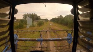 Первый выход комбайнов в поле.