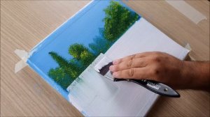 ЛЕГКИЙ ВОДОПАД   - Уроки рисования красками - Акриловая живопись на холсте для детей и родителей!