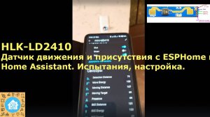 Датчик движения присутствия HLK-LD2410 и ESP-01S. Esphome, Home Assistant. Эксперименты, настройка