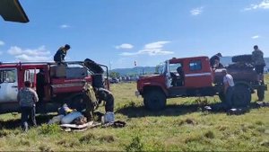 Погрузка лесохраны.