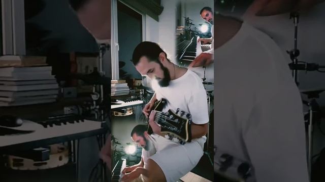 Multi music teacher jam with 8 strings guitar (fragment) #guitar #music #metal #guitarinstructor