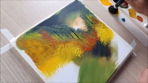 АБСТРАКТНЫЕ КУСТАРНИКИ  - Рисование акриловыми красками! Шаг за шагом! Для детей и родителей!