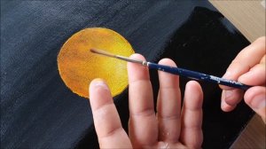 ЛУНА НОЧЬЮ   - Уроки рисования акриловыми красками! Шаг за шагом! Живопись на холсте для детей и род