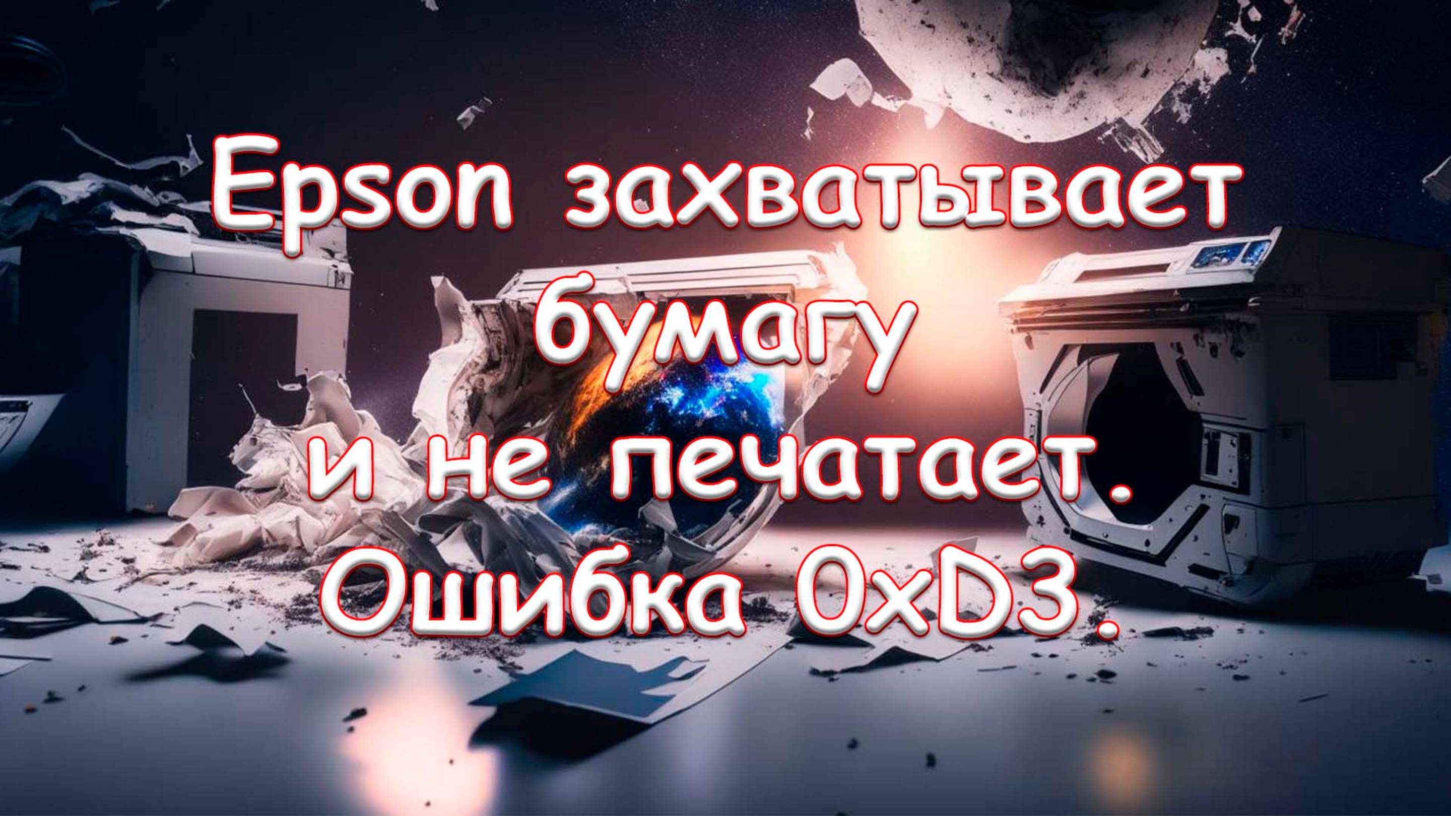 Epson захватывает бумагу и не печатает. Ошибка 0xD3.