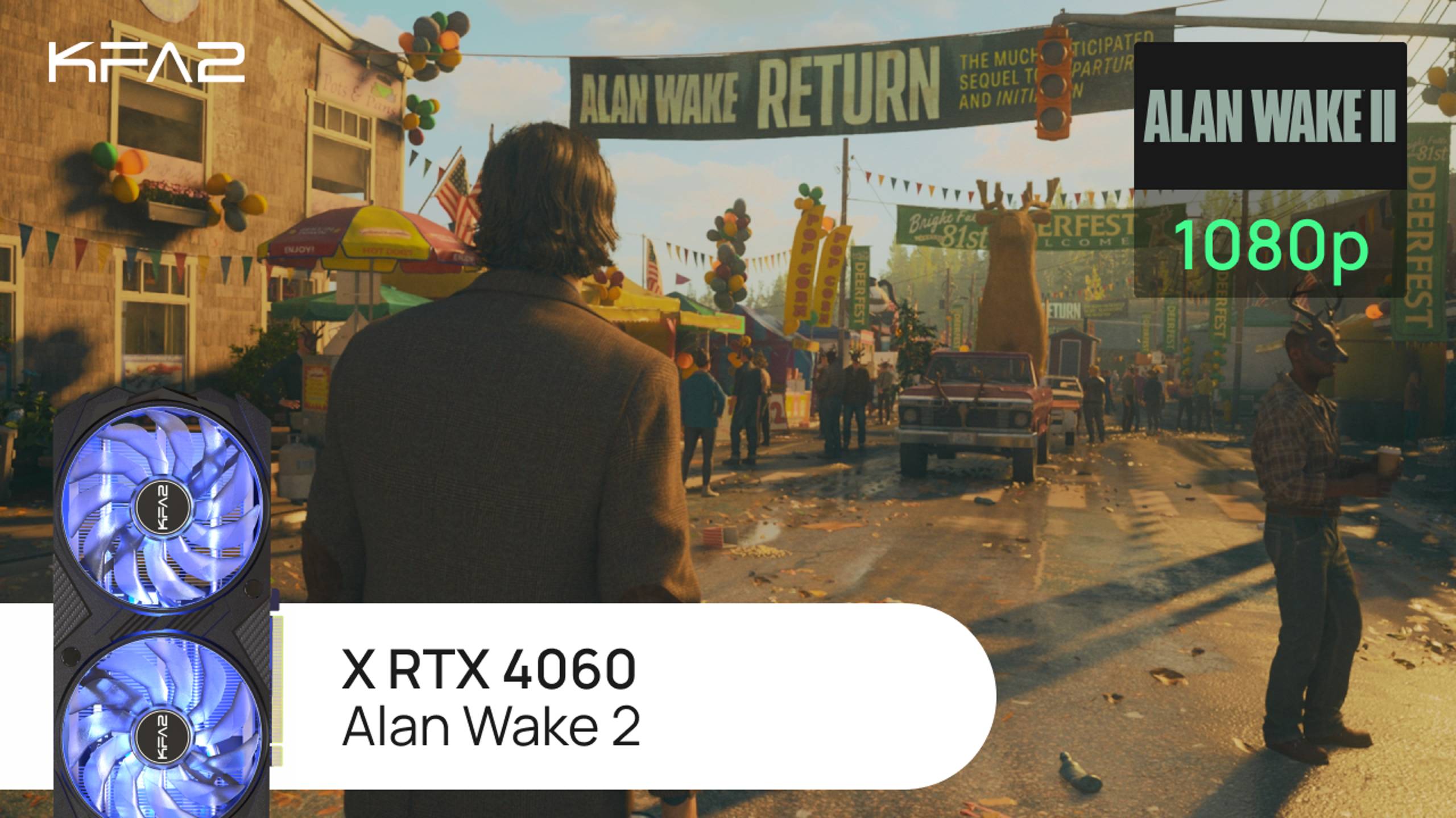 KFA2 X GeForce RTX 4060 Black | Alan Wake 2 | 1080p (Full HD) разрешение