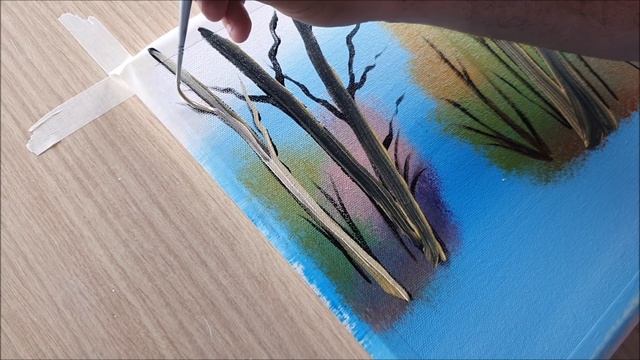ОСЕНЬ ОСЕННЯЯ   - Уроки рисования красками - Акриловая живопись на холсте для детей и родителей!