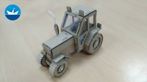 Трактор из картона/Tractor made of cardboard/DIY