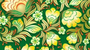 Зеленая Хохлома Узоры Цветы Background footage 4K VJ Loops VJ Blik