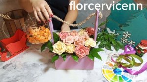 Сборка ящика с зефирными цветами на стоперах