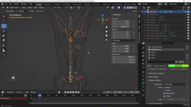 10. Part  Adding the character mesh to the Armature