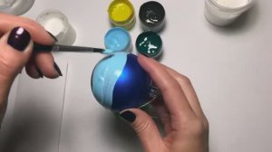 Мастер-класс по росписи новогоднего шара. DIY. Как красиво расписать новогодний шар.
