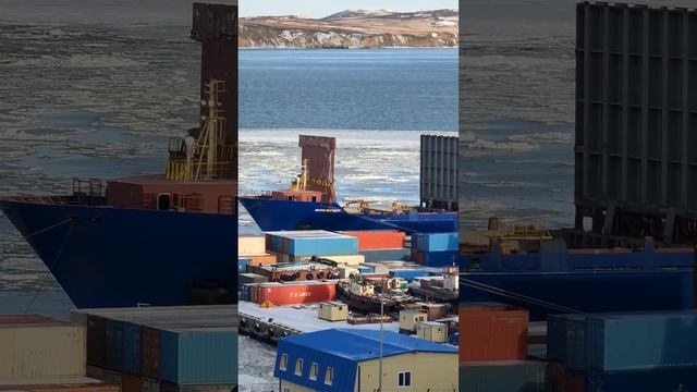 Анадырский морской торговый порт Город Анадырь Чукотка 29 октября 2024 года Дальний Восток Арктика