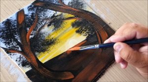 ВОСХОД СОЛНЦА- Рисование акриловыми красками! Шаг за шагом! Для детей и родителей!