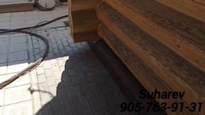 Пескоструйная шлифовка сруба краска акватекс сканди