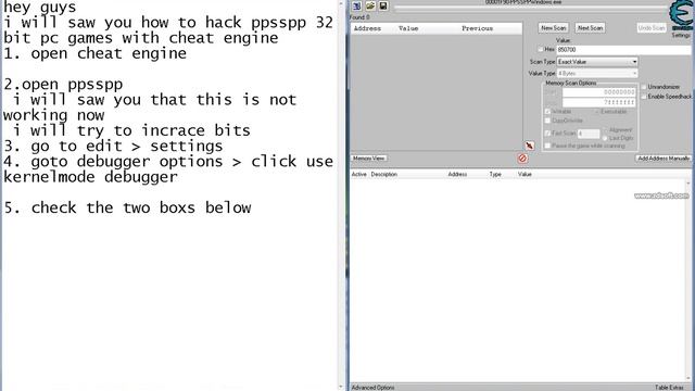 How To Hack Ppsspp 32 Bits Pc With Cheat Engine