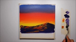 АКРИЛОВАЯ КАРТИНА КРАСНЫЙ ЗАКАТ  - Акриловая живопись! Уроки рисования для детей и родителей!