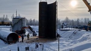 Монтаж вертикального резервуара