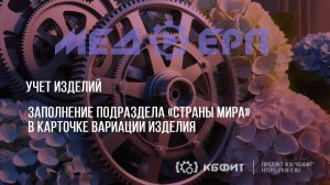 КБФИТ: МЕДЕРП. Учет изделий. Заполнение подраздела «Страны мира» в карточке вариации изделия.