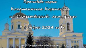 Проповедь иерея Константина Корепанова 07,11,24