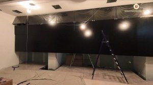 Монтаж телестены для videostenaru на сахарном заводе в Кирсанове 3х14 метров