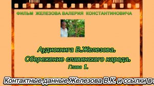 Аудиокнига В.Железова. Сбережение славянского народа. Глава 1.