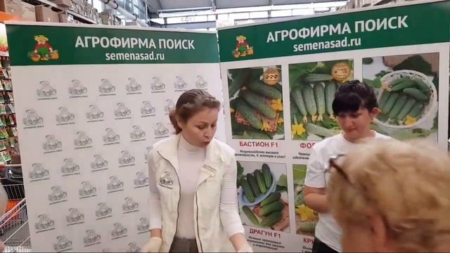 Дегустация огурца в гипермаркете ОБИ БЕЛАЯ ДАЧА