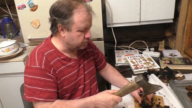 Рубим Чагу для сушки