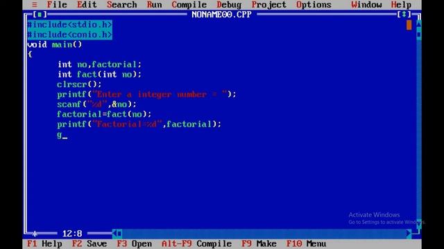 C Program To Find Factorial Of Any Number Using Function | C Programming Complete Course