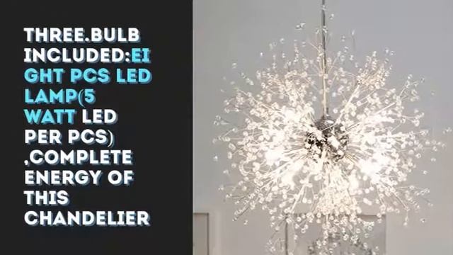 GDNS Chandeliers Firework LED Light Stainless Steel Crystal Pendant Lighting LED Globe Living Room