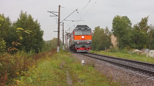 ТЭП70-0355 (РЖД/Окт, ТЧ-14) с поездом №349 Костомукша - СПб (РЖД/ФПК/Окт) "на финишной кривой"