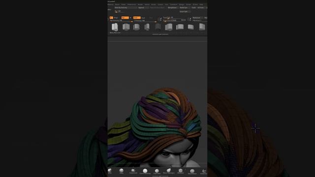 Кусочек процесса по созданию волос в Zbrush