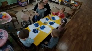 Аппикация Пушистая тучка в группе раннего возраста