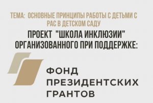 Основные принципы работы с детьми с РАС в детском саду