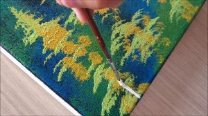 НАРИСУЙТЕ ДЕРЕВО ДВУМЯ КИСТЯМИ  - Рисование для детей и родителей! - Урок рисования - Акриловая живо