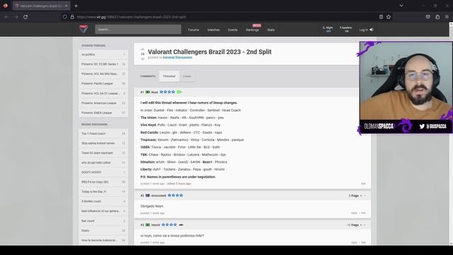SPACCA DEU SUA OPINIÃO SOBRE OS TIMES BRASILEIROS DO VCT BR! смотреть онлайн