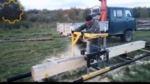 Шинная бензиновая пилорама 225 см3 7л.с.